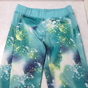 SO Girls Athletic Blue Paint Splatter Leggings